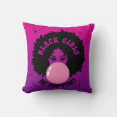 ブラックガールズビーズポッピングかわいいコスメティックバッグ クッション (正面)