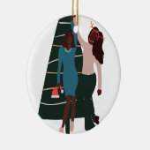 ブラックガールズフレンド最高のスクリスマス セラミックオーナメント (右)