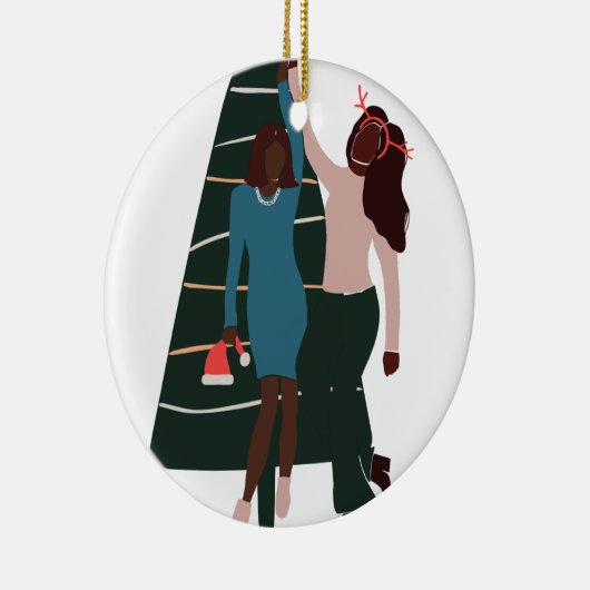 ブラックガールズフレンド最高のスクリスマス セラミックオーナメント (右)