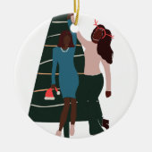 ブラックガールズフレンド最高のスクリスマス セラミックオーナメント (正面)