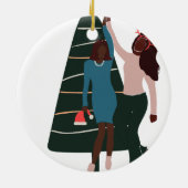 ブラックガールズフレンド最高のスクリスマス セラミックオーナメント (裏面)