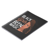 ブラックガールズベズアフリカン魔法ガールアフロ女性 ノートブック (左側)