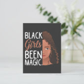ブラックガールズベズアフリカン魔法ガールアフロ女性 ポストカード (スタンド正面)