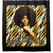 ブラックガールズロック！ シャワーカーテン (正面)