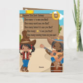 ブラックガールズ女性のカーボーイカラーリングページハッピーバースデー カード (裏面)