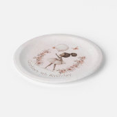 ブラックガールバレリーナ誕生日紙プレート ペーパープレート (アングル)