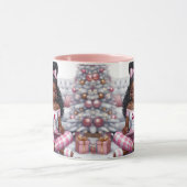 ブラックガールピンクのクリスマスコーヒーマグ マグカップ (中央)