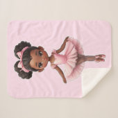 ブラックガールピンクバレリナバレエ シェルパブランケット (正面(横))