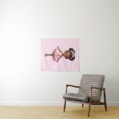 ブラックガールピンクバレリナバレエ タペストリー (インサイチュ(横))