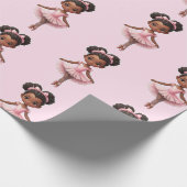ブラックガールピンクバレリナバレエ ラッピングペーパー (角)