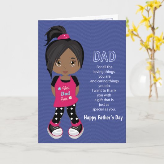 ブラックガールファーザーズデイクーポンカード カード (黄色い花)