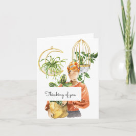 ブラックガールプラントラバー考えツ・オブ・ユー カード