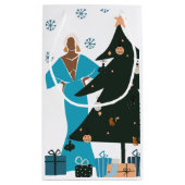 ブラックガールホワイトヘアクリスマス抱き枕 スモールペーパーバッグ (裏面)