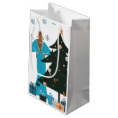 ブラックガールホワイトヘアクリスマス抱き枕 スモールペーパーバッグ (裏面アングル)