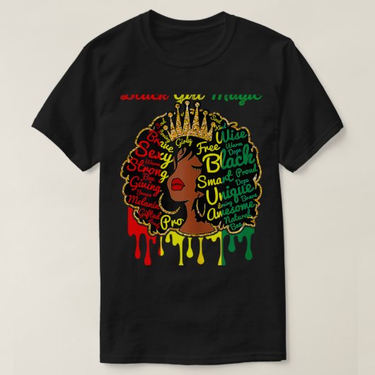 ブラックガールマジックアフリカ系アメリカ人ジュネーブ解放 Tシャツ (デザイン正面)