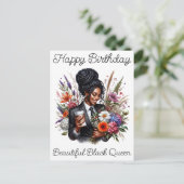 ブラックガールマジック バースデー シスタ メラニン ウーマン ポストカード (スタンド正面)