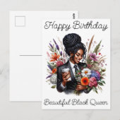 ブラックガールマジック バースデー シスタ メラニン ウーマン ポストカード (正面/裏面)