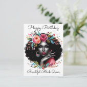 ブラックガールマジック バースデー シスタ メラニン ウーマン ポストカード (スタンド正面)