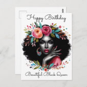 ブラックガールマジック バースデー シスタ メラニン ウーマン ポストカード (正面/裏面)