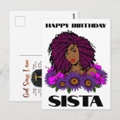 ブラックガールマジック バースデー シスタ メラニン ウーマン ポストカード (正面/裏面)