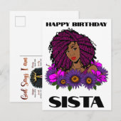 ブラックガールマジック バースデー シスタ メラニン ウーマン ポストカード (正面/裏面)
