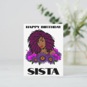 ブラックガールマジック バースデー シスタ メラニン ウーマン ポストカード (スタンド正面)