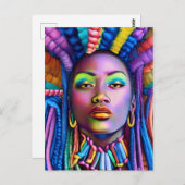 ブラックガールマジック バースデー シスタ メラニン ウーマン ポストカード (正面/裏面)