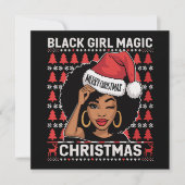 ブラックガールマジック メリークリスマス アフリカ系アメリカ人 シーズンカード (正面)