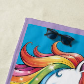 ブラックガールユニコーンスイミング ビーチタオル (インサイチュ)