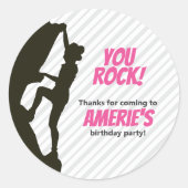 ブラックガールロック登山誕生日 ラウンドシール (正面)