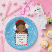 ブラックガール保持キャンディクリスマス枠紙プレート ペーパープレート (パーティー)