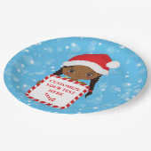 ブラックガール保持キャンディクリスマス枠紙プレート ペーパープレート (アングル)