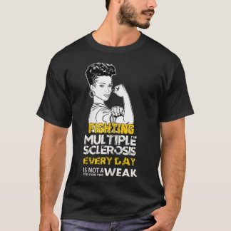 ブラックガール多発性硬化症戦士の強い女性 Tシャツ