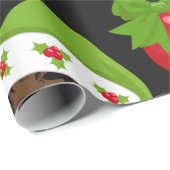 ブラックガール小妖精や小人クリスマスラッピング紙、 ラッピングペーパー (ロールコーナー)