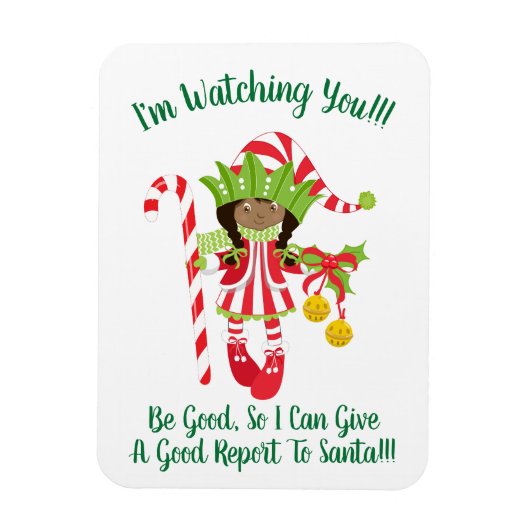 ブラックガール小妖精や小人クリスマス冷蔵庫用マグネット マグネット (縦)