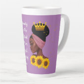 ブラックガール美しいインパワーイング引用文 カフェラテマグ (右アングル)