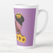 ブラックガール美しいインパワーイング引用文 カフェラテマグ (右)