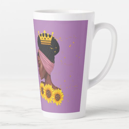 ブラックガール美しいインパワーイング引用文 カフェラテマグ (右)