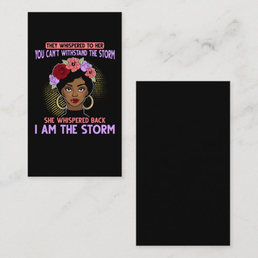 ブラックガール誇りを持ったアフリカンアメリカン伝統 名刺 (正面/裏面)