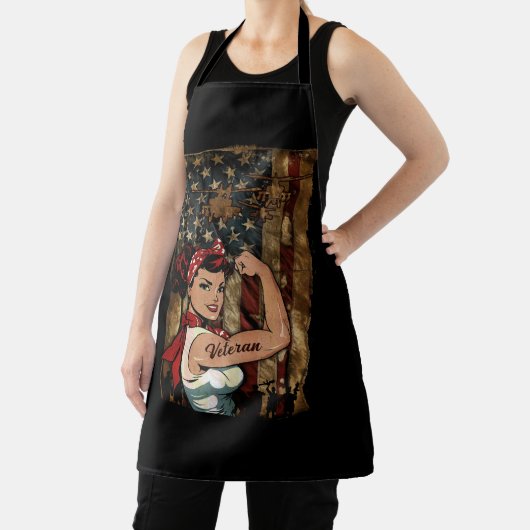 ブラックガール退役軍人強い女性アフリカアメリカ エプロン (インサイチュ)