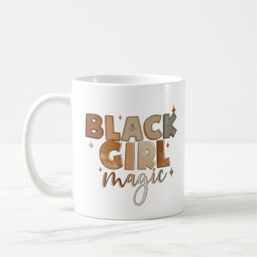 ブラックガール魔法アフロウーマン コーヒーマグカップ (左)