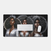ブラックガール魔法クイーンメラニン女性シスタクイーンズ デスクマット (キーボード&マウス)