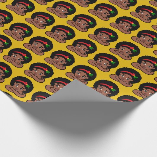 ブラックガール魔法クリスマスプレゼント誕生日 ラッピングペーパー (角)