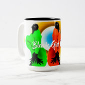 ブラックガール魔法コーヒーマグ ツートーンマグカップ (正面左)