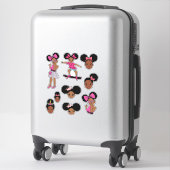 ブラックガール魔法ステッカーデカールおもしろいガールズメラニン シール (スーツケース)