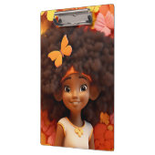 ブラックガール魔法メラニン姫茶色の肌の女性 クリップボード (左)