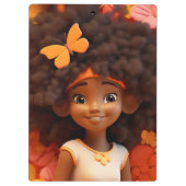 ブラックガール魔法メラニン姫茶色の肌の女性 クリップボード (裏面)