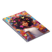 ブラックガール魔法メラニン姫茶色の肌の女性 ノートブック (右側)