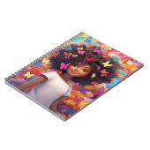 ブラックガール魔法メラニン姫茶色の肌の女性 ノートブック (左側)