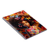 ブラックガール魔法メラニン姫茶色の肌の女性 ノートブック (右側)